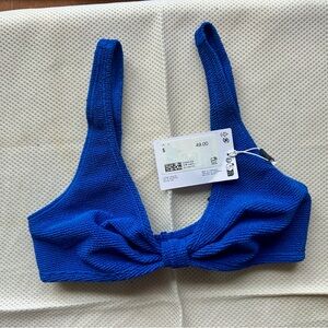 &Other Stories Blue Textured Bikini Top